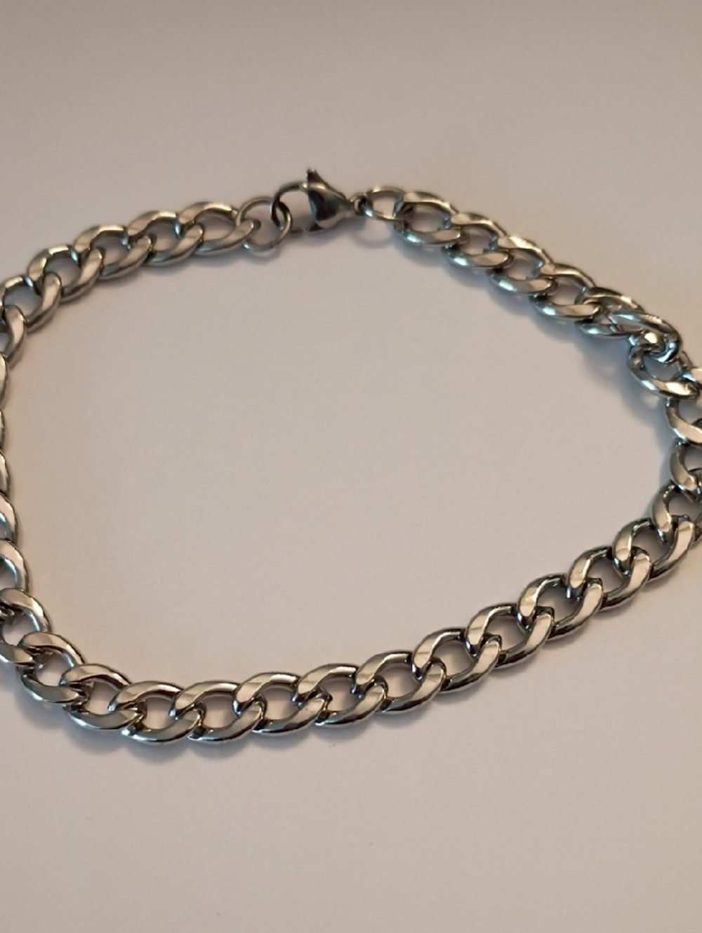 Silver Cuban Link Chain Bracelet